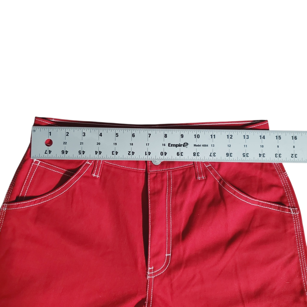 Dickies Juniors Carpenter Pants Size 3/26 Red High Rise Straight leg Jeans - Picture 6 of 13